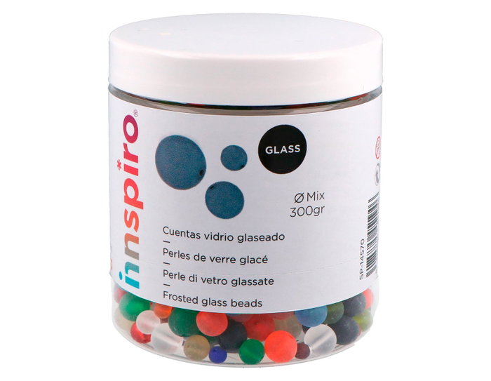 Innspiro Mélange de perles en verre glacé 4-6-8mm 300g