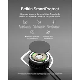 Belkin Pad de recharge sans fil 15W USB-C noir - Recharge rapide et design minimaliste