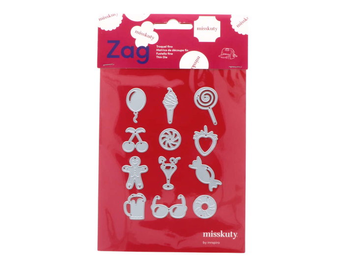 Misskuty Lot de 12 emporte-pièces fins ZAG motifs d'été Misskuty Lot de 12 emporte-pièces fins ZAG motifs d'été