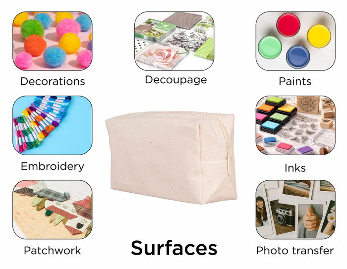 Innspiro Pack de 50 trousses en coton 15x9x5cm