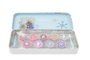 Markwins - Étui métallique Frozen avec brillants à lèvres - 6 brillants à lèvres et 3 brillants crème avec applicateurs - Boîte réutilisable 8x18 cm