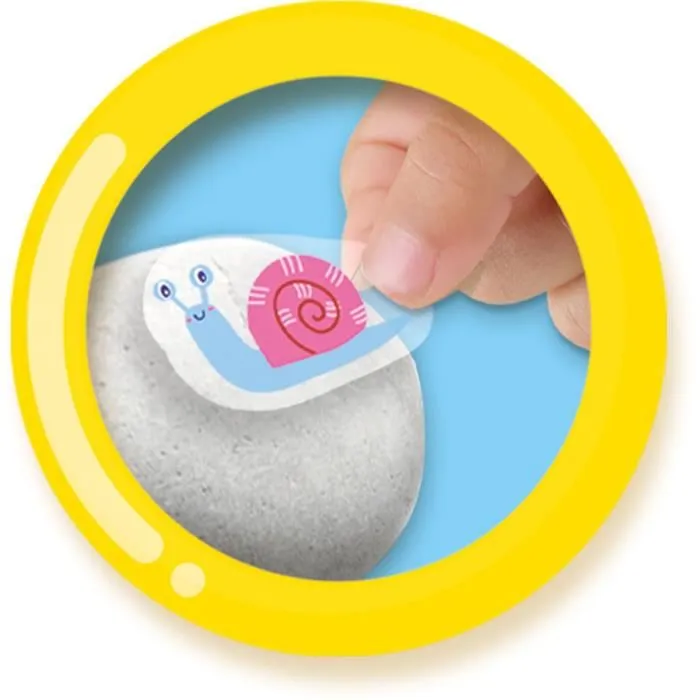 SES CREATIVE Kit Créatif Décorer Pierres et Bois Flotté - Inspire par la Nature - Kit DIY Enfants avec Pierres Blanches, Bois, Peintures et Autocollants