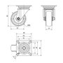 Ruedas Alex Roulette Pivotante Gris Caoutchouc Poliamix Ø 8 cm 60 Kg rotative