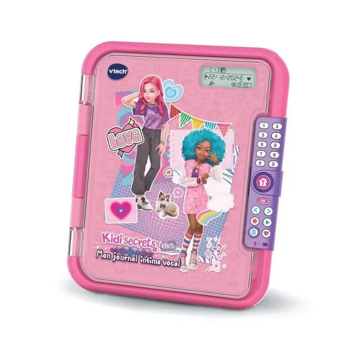 VTech Kidisecrets 365 - Mon Journal Intime Vocal pour Enfants de 5 à 12 Ans, 365 Mémoires Vocales, Écran LCD, Sûreté par Code Secret - Version Française