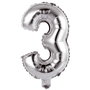 Party Time Ballon Chiffre 3 Argent 35 cm