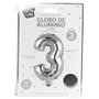 Party Time Ballon Chiffre 3 Argent 35 cm