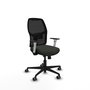 Chaise Alfera Synchrone/Traslack Maille/tissu Noir Base en nylon noir Accoudoirs noirs et blancs Sans appui-tête Roulettes 65mm pour moquette