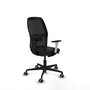 Chaise Alfera Synchrone/Traslack Maille/tissu Noir Base en nylon noir Accoudoirs noirs et blancs Sans appui-tête Roulettes 65mm pour moquette