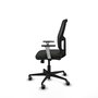 Chaise Alfera Synchrone/Traslack Maille/tissu Noir Base en nylon noir Accoudoirs noirs et blancs Sans appui-tête Roulettes 65mm pour moquette