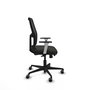 Chaise Alfera Synchrone/Traslack Maille/tissu Noir Base en nylon noir Accoudoirs noirs et blancs Sans appui-tête Roulettes 65mm pour moquette