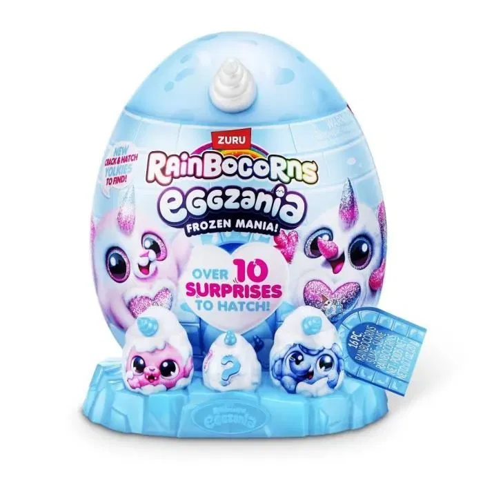 Zuru Rainbocorns Eggzania Frozen Mania - Oeuf surprise à peluche avec accessoires inclus - Monde givré et magique