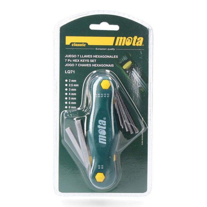 Mota Lq71 Jeu de clés Allen type couteau 2-8 mm 7 pièces