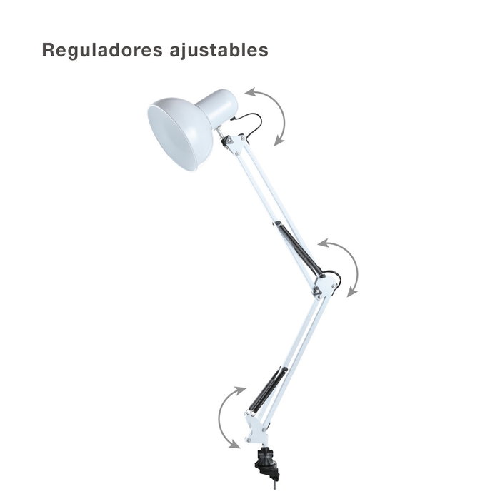 GSC Evolution Flexo de bureau avec clip E27 40W - Blanc GSC Evolution Flexo de bureau avec clip E27 40W - Blanc