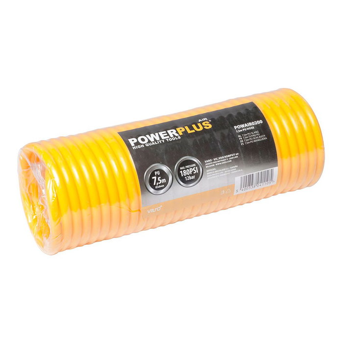 Powerplus Manguera de polyuréthane en spirale pour air, 7,5 m Powerplus Manguera de polyuréthane en spirale pour air, 7,5 m