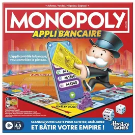 Hasbro Gaming Monopoly avec application bancaire - Jeu de plateau familial 2 à 6 joueurs, version française, à partir de 8 ans