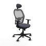 Piqueras y Crespo Chaise de Bureau 1D036G1 Gris foncé avec Appui-tête
