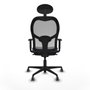 Piqueras y Crespo Chaise de Bureau 1D036G1 Gris foncé avec Appui-tête