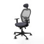 Piqueras y Crespo Chaise de Bureau 1D036G1 Gris foncé avec Appui-tête