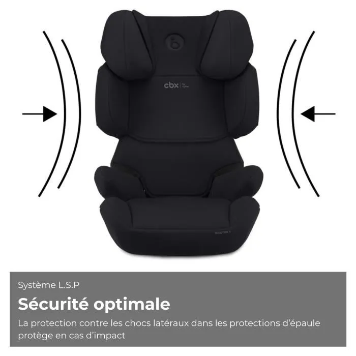 Cybex Siège Auto Rehausseur Solution X i-Fix de 3 à 12 ans (15-50 kg, 100-150 cm) - Noir - Conforme R129/03 - Inclinaison 3 Positions