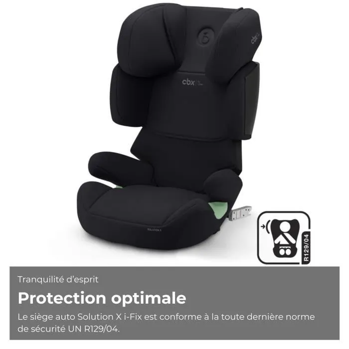 Cybex Siège Auto Rehausseur Solution X i-Fix de 3 à 12 ans (15-50 kg, 100-150 cm) - Noir - Conforme R129/03 - Inclinaison 3 Positions