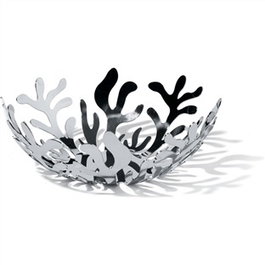 Alessi ESI01/21 Corbeille à fruits Méditerranéo en acier inoxydable 18/10 de 21 cm, design coral par Emma Silvestris pour servir des apéritifs