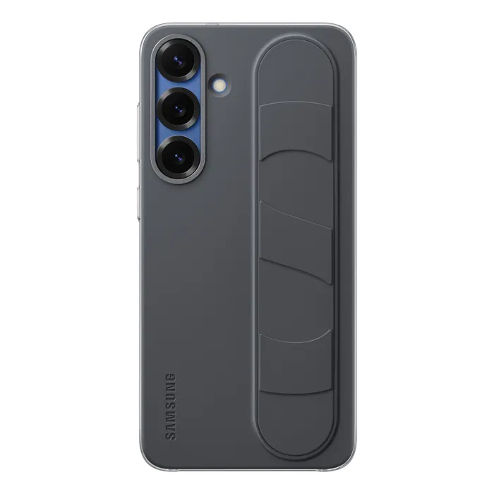 Samsung Coque officielle pour Galaxy S25 Plus, Noir, Fonction Support et Lanière intégrée, Protection contre Chocs, Fabrication Éco-responsable