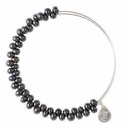Alex And Ani Pulsera en métal avec pierres grises