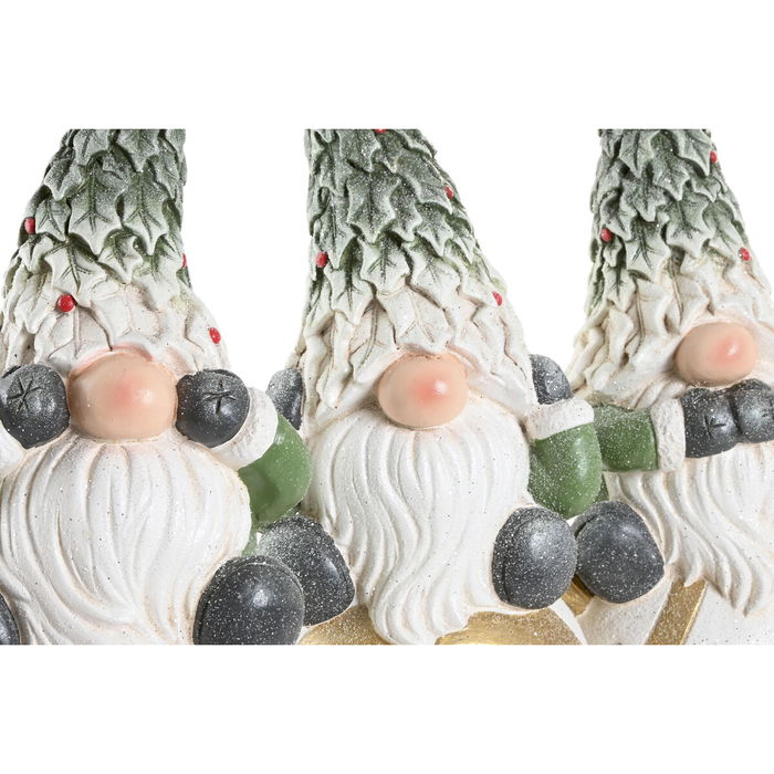Décorations de Noël Home ESPRIT Blanc Vert Doré Gnome 23 X 21,5 X 55 CM (3 Unités)