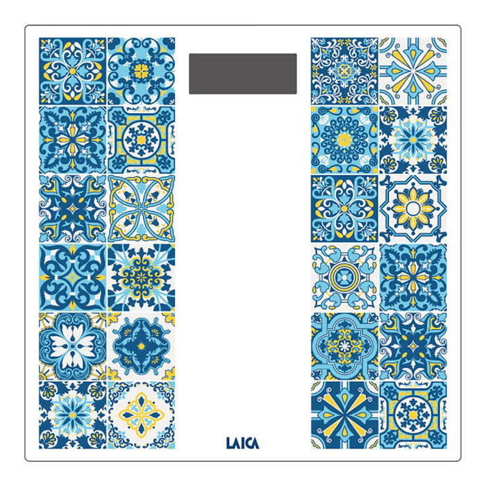 Laica Balance de Salle de Bain Électronique Rechargeable Cristal Trempé 180 kg Bleu USB