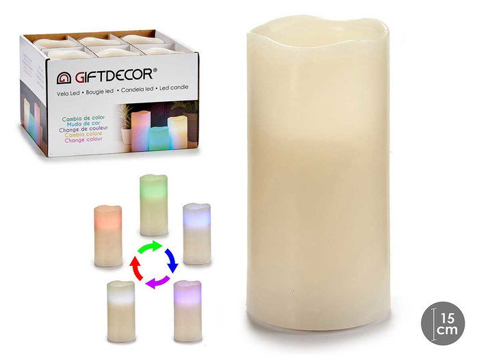 Giftdecor Bougie LED Changeant de Couleur 15 cm Plastique et Cire Crème (Set de 24) Giftdecor Bougie LED Changeant de Couleur 15 cm Plastique et Cire Crème (Set de 24)