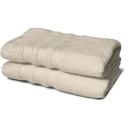Lovely Home Lot de 2 draps de douche beige 70 x 140 cm