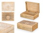 Giftdecor Boîte Rectangulaire Buddha Bois Mango Blanc Naturel 25x8.5x18 cm Assorti (Set de 6)