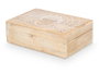Giftdecor Boîte Rectangulaire Buddha Bois Mango Blanc Naturel 25x8.5x18 cm Assorti (Set de 6)