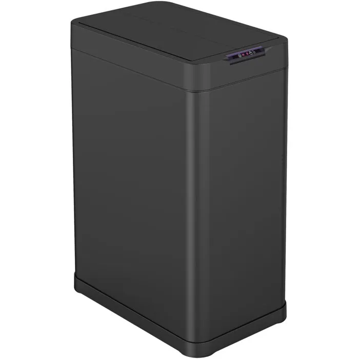 Kitchen Move - SILVERLAKE - Poubelle de cuisine automatique 70L avec ouverture papillon, capteur infrarouge, alimentation USB/piles, acier inoxydable noir mat - 42,4 x 26,9 x 67 cm