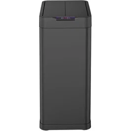 Kitchen Move - SILVERLAKE - Poubelle de cuisine automatique 70L avec ouverture papillon, capteur infrarouge, alimentation USB/piles, acier inoxydable noir mat - 42,4 x 26,9 x 67 cm