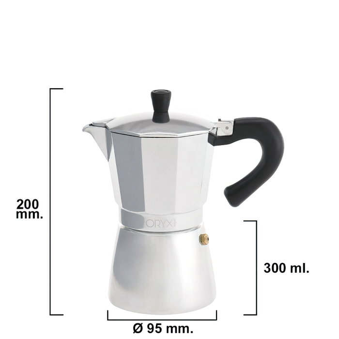 ORYX Cafetière Italienne en Aluminium pour Induction - 6 Tasses (300 ml)