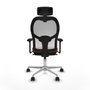 Piqueras y Crespo 3D086N2 Chaise de Bureau avec Appui-tête Blanc Marron