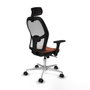 Piqueras y Crespo 3D086N2 Chaise de Bureau avec Appui-tête Blanc Marron