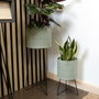 Vinthera Pot de fleurs avec support Moa Vert Métal, Lot de 4 unités