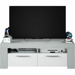 BigBuy Home Meuble TV AMBIT Effet Béton et Blanc Artik