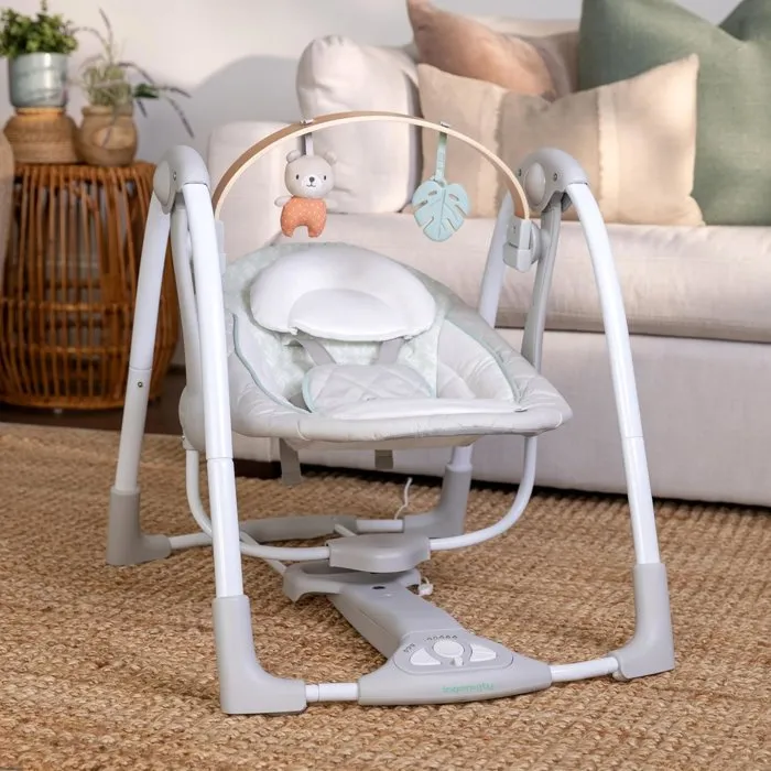 Ingenuity Balancelle Portable Cozy Spot avec Arc d'Activités en Bois Amovible