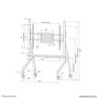 Neomounts FL50-525WH1 Support au sol mobile pour écran plat/tactile 55 à 86", 4 roues à blocage, étagère multimédia incluse, réglable en hauteur, blanc