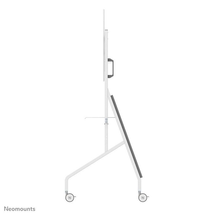 Neomounts FL50-525WH1 Support au sol mobile pour écran plat/tactile 55 à 86", 4 roues à blocage, étagère multimédia incluse, réglable en hauteur, blanc