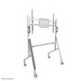 Neomounts FL50-525WH1 Support au sol mobile pour écran plat/tactile 55 à 86", 4 roues à blocage, étagère multimédia incluse, réglable en hauteur, blanc