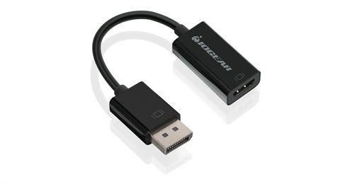 IOGEAR GDPHD4KA Adaptateur Actif DisplayPort vers HDMI avec Support 4K Ultra HD 3840x2160, Audio et Plug-and-Play