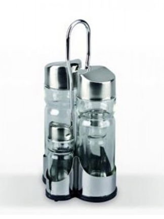 LIFESTYLE Ensemble Huileira, Vinaigrière, Salière et Poivrier en Inox LIFESTYLE Ensemble Huileira, Vinaigrière, Salière et Poivrier en Inox