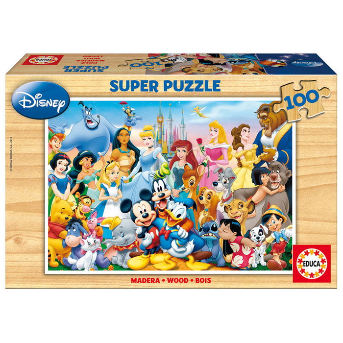 EDUCA BORRAS Puzzle Le Monde Merveilleux de Disney en Bois 100 Pièces - Taille: 36 x 26 cm EDUCA BORRAS Puzzle Le Monde Merveilleux de Disney en Bois 100 Pièces - Taille: 36 x 26 cm