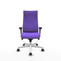 Piqueras Y Crespo Fauteuil Albacete, Mécanisme Synchrone, Tissu Lilas, Base Blanche