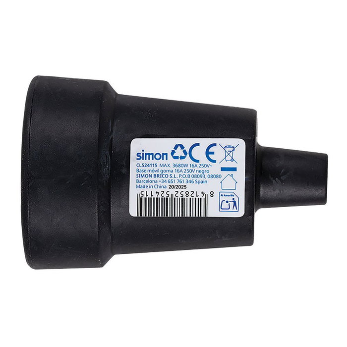 Simon Base aérienne Schuko 2P+T en caoutchouc noir Simon Base aérienne Schuko 2P+T en caoutchouc noir