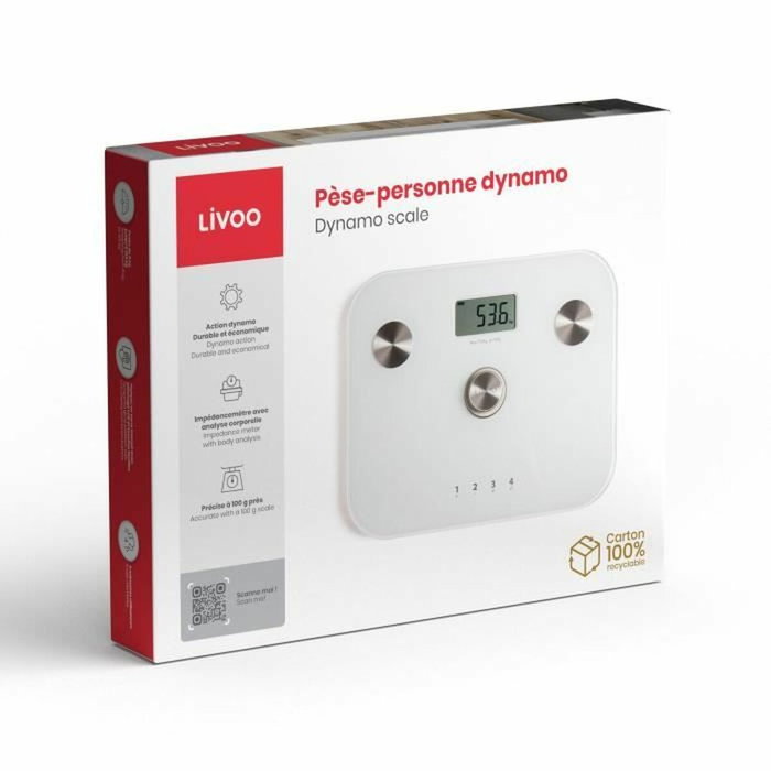 Livoo DOM465W Balance Numérique de Salle de Bain Blanche 150 kg